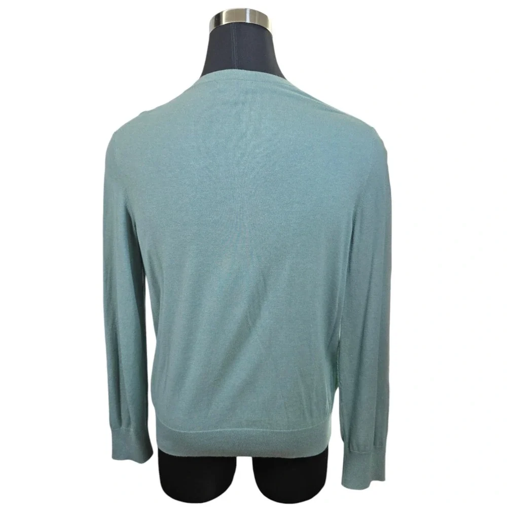 BANANA REPUBLIC‎ Luxury Silk/ Cotton/ Cashmere Blend Sweater Mint Green Size XL